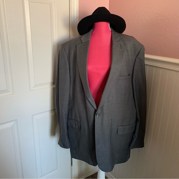 Claiborne Men’s Blazer, Grey, 100% Wool, 50L - Picture 1 of 11